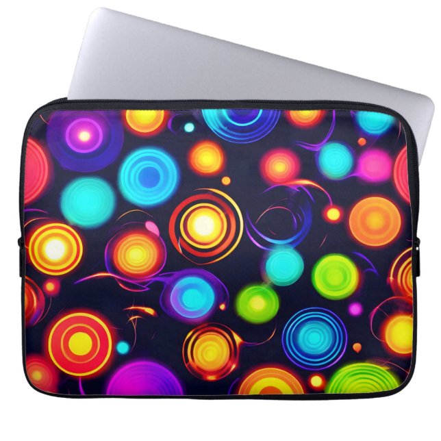 Neon Circle Explosion Laptop Sleeve (Front)