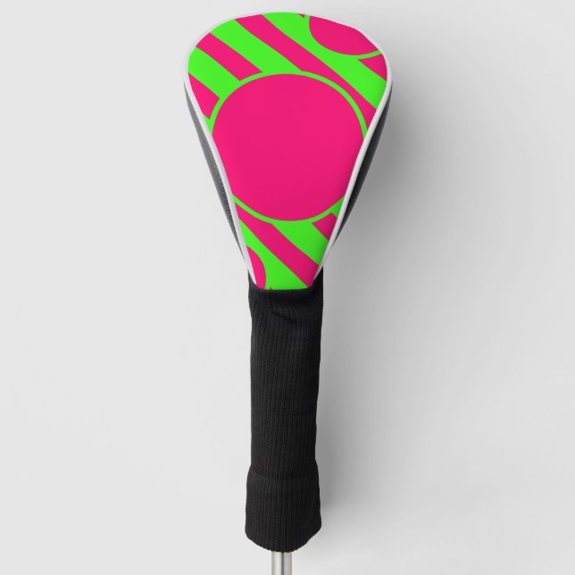 Neon Circle Stripe Golf Head Cover – Customisable (Front)