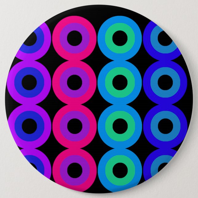 Neon Circles 6 Cm Round Badge (Front)