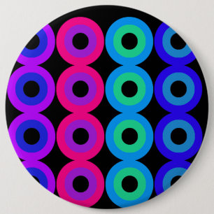 Neon Circles 6 Cm Round Badge