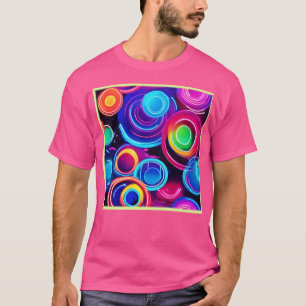 Neon Circles Abstract Art T-Shirt
