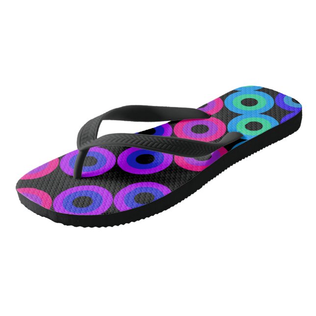 Neon Circles Jandals (Angled)