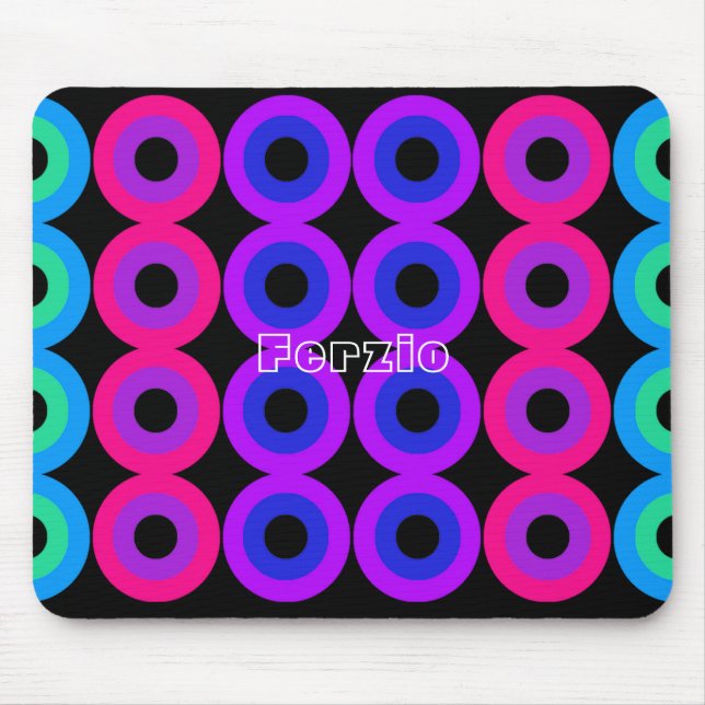 Neon Circles Mouse Pad (Front)