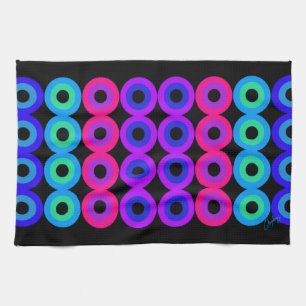 Neon Circles Tea Towel