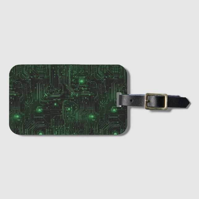 Neon Circuit Luggage Tag (Front Horizontal)