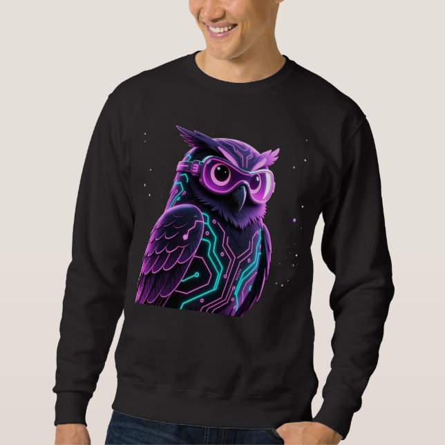 Neon Circuit Owl Sweatshirt (Front)