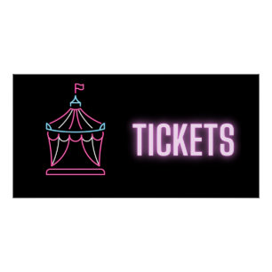 Neon Circus Tent Tickets Poster