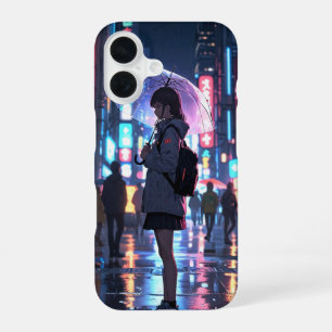 Neon City Girl iPhone 16 Case