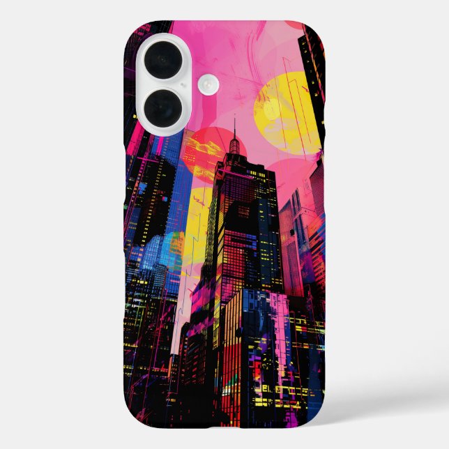 Neon Cityscape Case-Mate iPhone Case (Back)