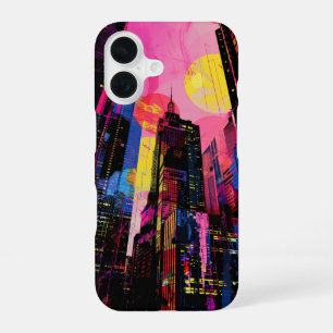 Neon Cityscape iPhone 16 Case