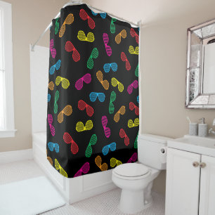 Neon Classic Sunglasses Pattern Shower Curtain