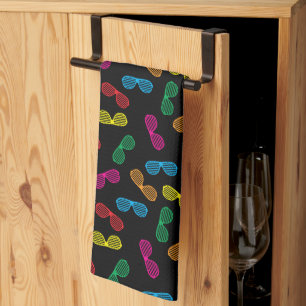 Neon Classic Sunglasses Pattern Tea Towel