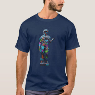 Neon Classical Chaos – Modern Statue Street Art T-Shirt