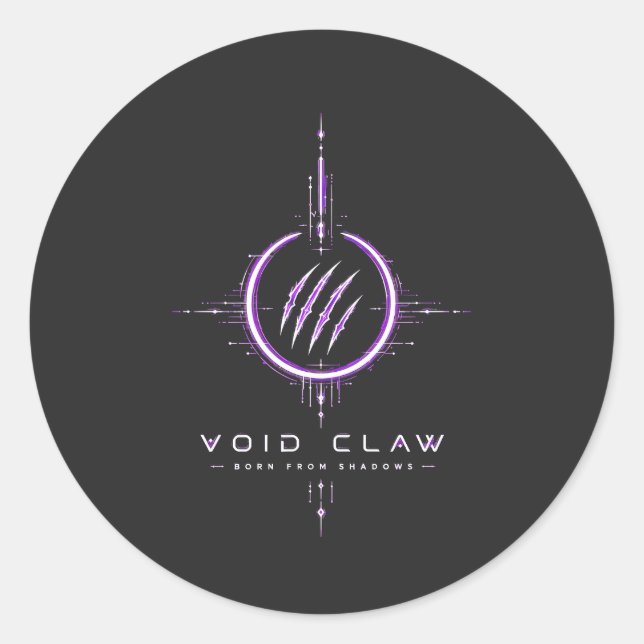Neon Claw Cyberpunk Round Sticker (Front)