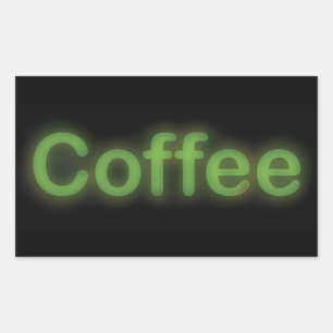 Neon Coffee Rectangular Sticker