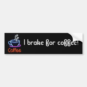 Neon Coffee Sign Bumper Sticker