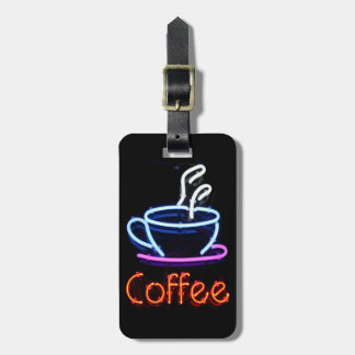 Neon Coffee Sign Luggage Tag