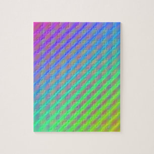Neon Color Striped Pattern Jigsaw Puzzle