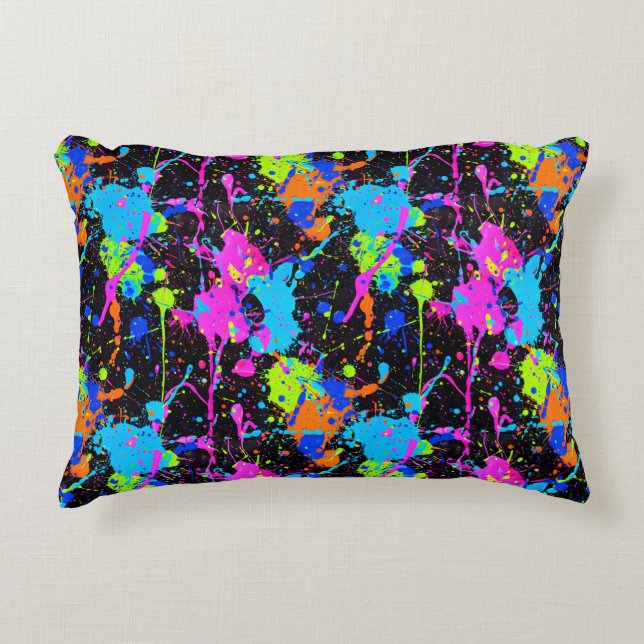 Neon Colorful Pattern Decorative Cushion (Front)
