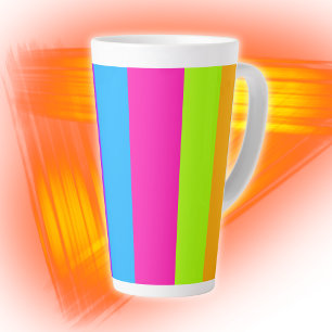 Neon Colorful Stripes    Latte Mug