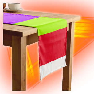 Neon Colorful Stripes    Short Table Runner