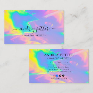 neon colors gemstone opal business card