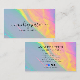 neon colors gemstone opal business card