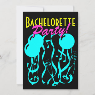 Neon colour bachelorette party invitations templat