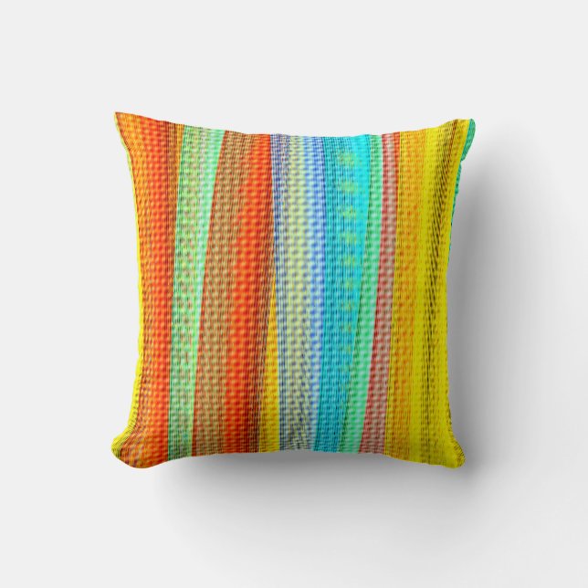 Neon colour Geometric Pattern Throw pillow  (Front)