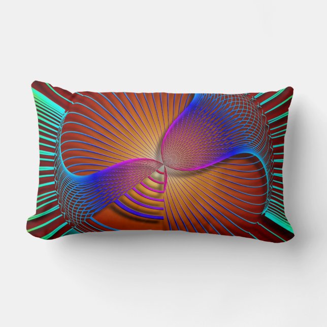 Neon Colour Swirls Throw Pillow (Front)