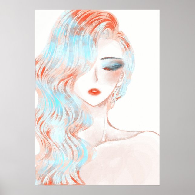 Neon coloured girl artwork poster (Front)