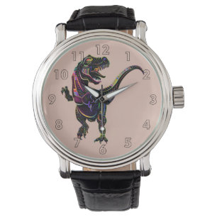 Neon Coloured Tyrannosaurus Rex Dinosaur Watch