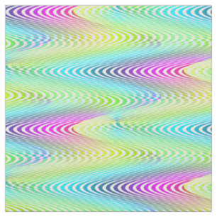 Neon Coloured Waves Stripes seamless pattern Fabric