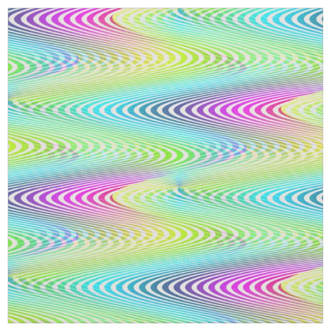 Neon Coloured Waves Stripes seamless pattern Fabric (Swatch)