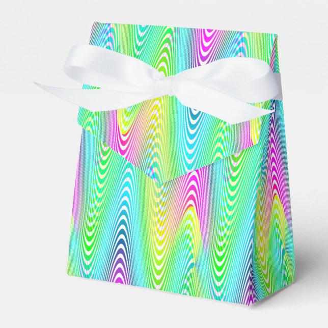 Neon Coloured Waves Stripes seamless pattern Favour Box (Front Side)
