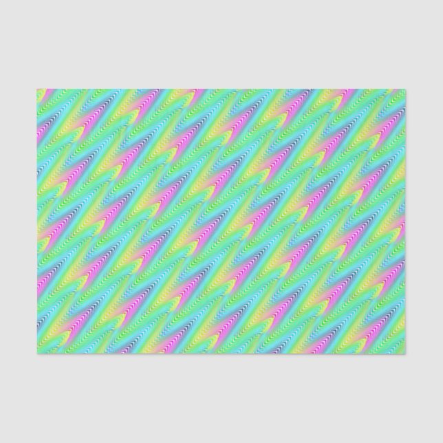 Neon Coloured Waves Stripes seamless pattern Tissue Paper (Front)