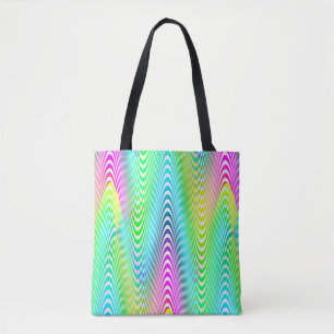Neon Coloured Waves Stripes seamless pattern Tote Bag