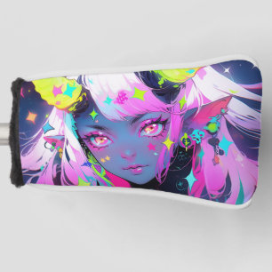 Neon Colourful Kawaii Demon Anime Girl Golf Head Cover
