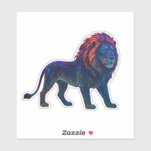 Neon Colourful Lion Art