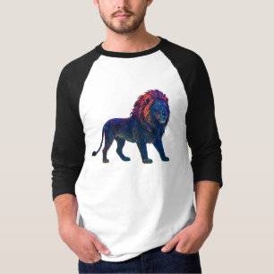 Neon Colourful Lion Art  T-Shirt