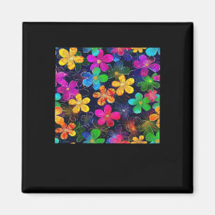 Neon Colourful Pattern - Whimsigoth Cottagecore Bl Magnet