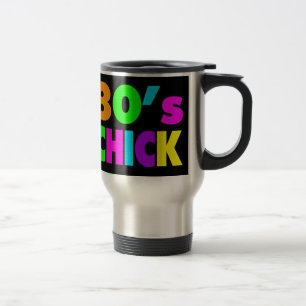 Neon Colours 80's Chick Travel Mug
