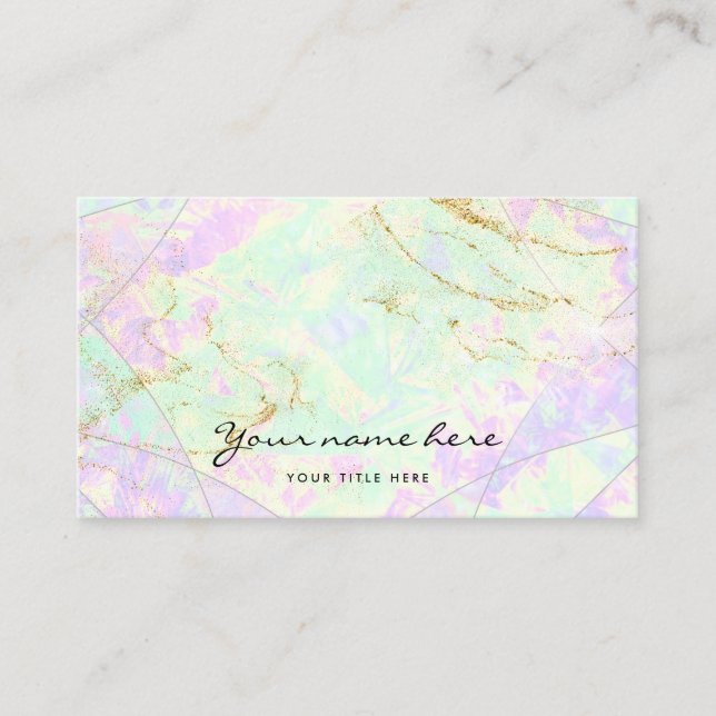 Neon Colours Gemstone Opal Texture Business Card (Front)