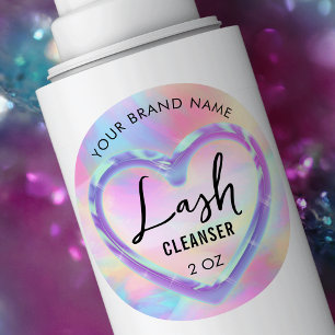 Neon Colours Holographic Girly Lash Bath Cleanser Classic Round Sticker