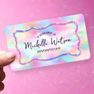 Neon Colours Iridescent Opal Stone Makeup Spa Salo Business Card