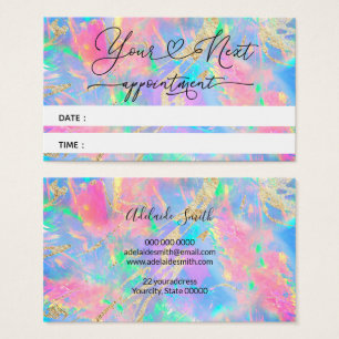 neon colours opal appointment card