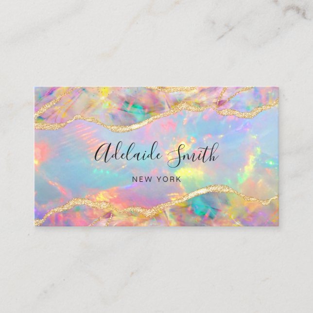 neon colours opal business card (Front)