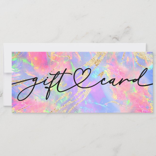 neon colours opal stone gift certificate (Front)