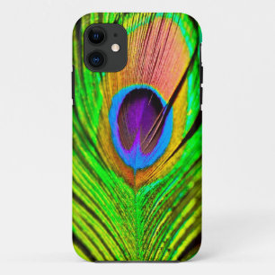 Neon Colours Peacock Feather Case-Mate iPhone Case