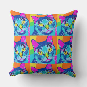 Neon colours, pop art vibes, bold and young  cushion
